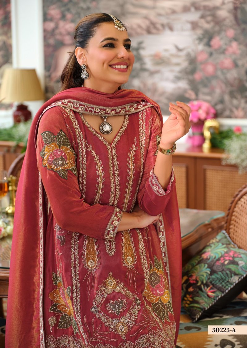 D 50225 By Zaveri Viscose Simar Beats Readymade Suits 